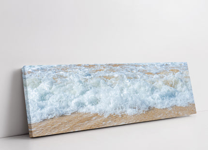 Waves on the shore. Panoramic Canvas picture print cornish beach