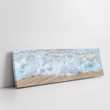 Waves on the shore. Panoramic Canvas picture print cornish beach