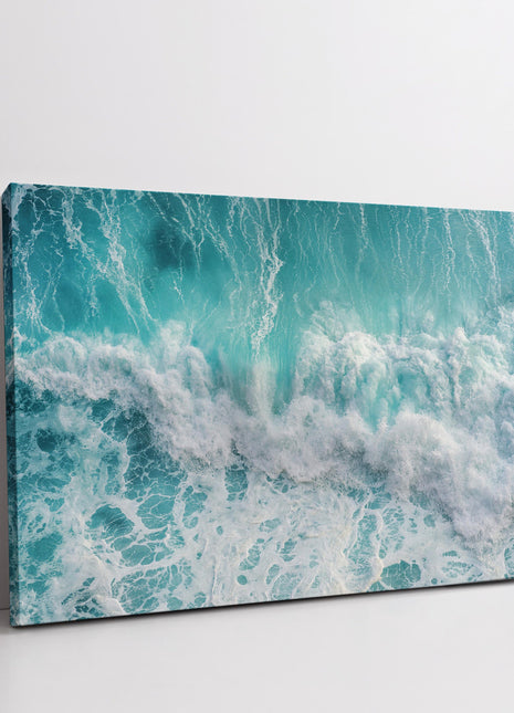 Waves on the shore. Blue water. Canvas Print. Coastal picture.