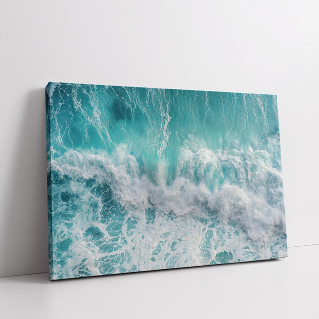 Waves on the shore. Blue water. Canvas Print. Coastal picture.