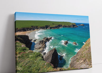 Polly Joke Bay, near Crantock, Cornwall. Canvas picure print tropical sea