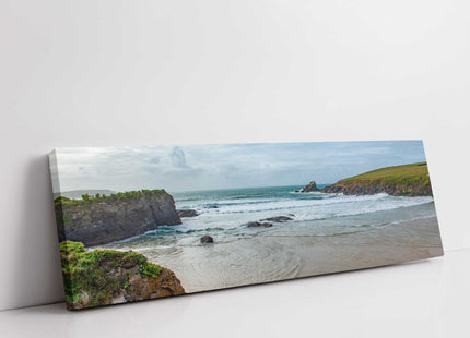 Trevone beach near Padstow Cornwall. Panoramic canvas picture print beach scene