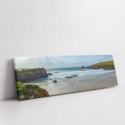 Trevone beach near Padstow Cornwall. Panoramic canvas picture print beach scene