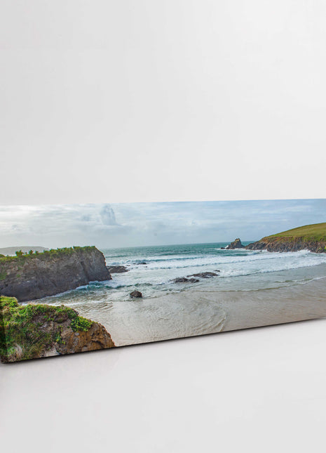 Trevone beach near Padstow Cornwall. Panoramic canvas picture print beach scene
