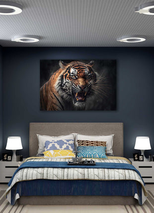 Tiger. Fierce big cat. Wildlife image. Printed Canvas picture print