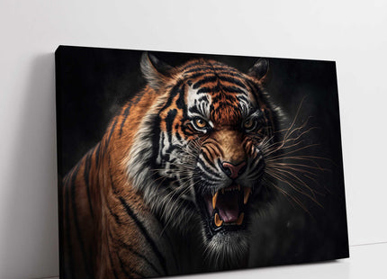 Tiger. Fierce big cat. Wildlife image. Printed Canvas picture print