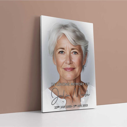 Funeral Canvas. Single Picture. In Loving Memory for funeral.