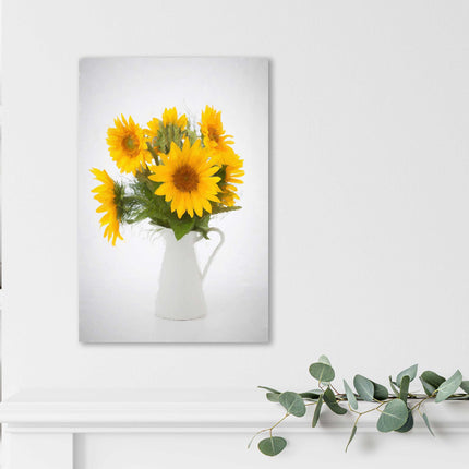 sunflowers in a jug canvas picture print bright and cheerful