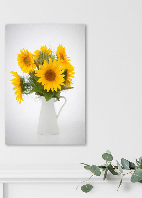 sunflowers in a jug canvas picture print bright and cheerful