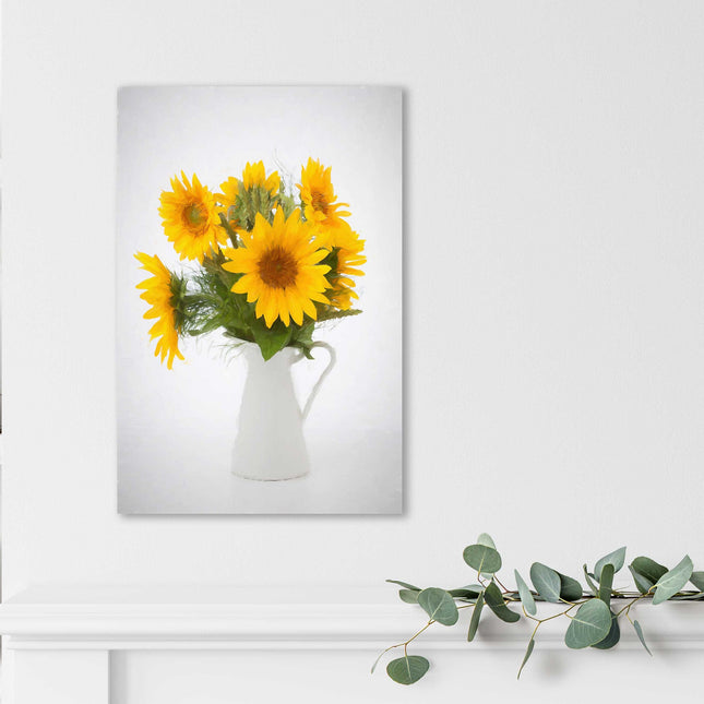 sunflowers in a jug canvas picture print bright and cheerful