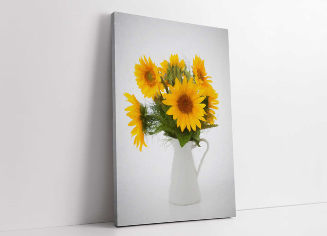sunflowers in a jug canvas picture print bright and cheerful