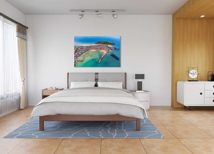 St Ives Cornwall from the air 3 beaches in view and harbour canvas picture print