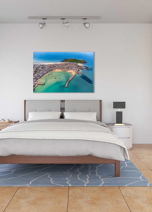 St Ives Cornwall from the air 3 beaches in view and harbour canvas picture print