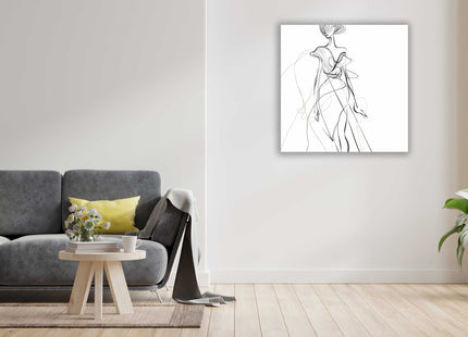 Line drawing of glamourous woman. Canvas picture print Modern wall art