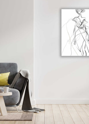 Line drawing of glamourous woman. Canvas picture print Modern wall art