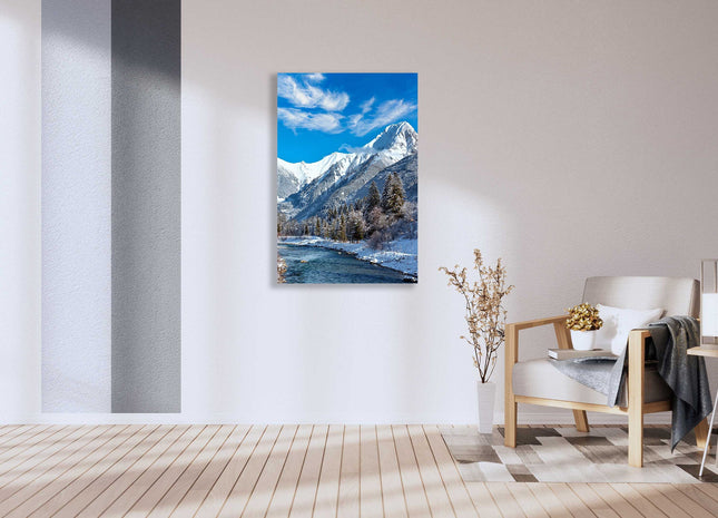 Winter landscape, Austria. Printed and framed as a canvas picture print.