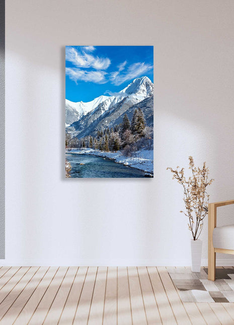 Winter landscape, Austria. Printed and framed as a canvas picture print.