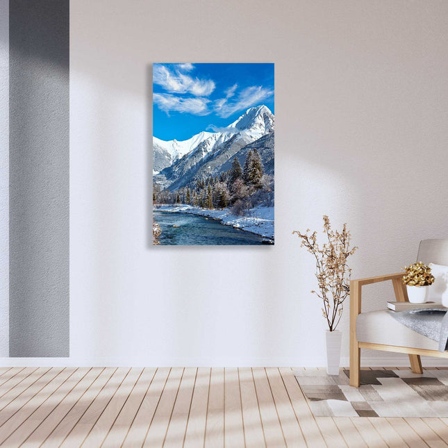 Winter landscape, Austria. Printed and framed as a canvas picture print.