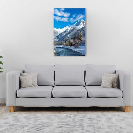 Winter landscape, Austria. Printed and framed as a canvas picture print.