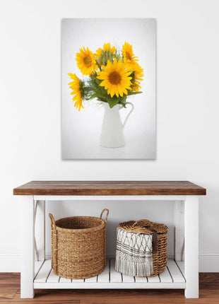 sunflowers in a jug canvas picture print bright and cheerful