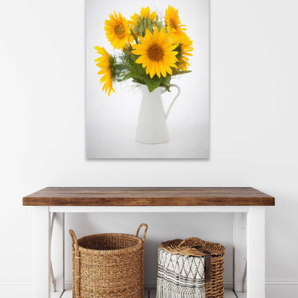 sunflowers in a jug canvas picture print bright and cheerful