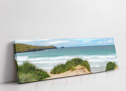 Fistral beach, Cornwall. Panoramic Canvas Print.