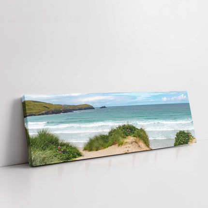 Fistral beach, Cornwall. Panoramic Canvas Print.