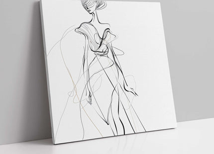 Line drawing of glamourous woman. Canvas picture print Modern wall art