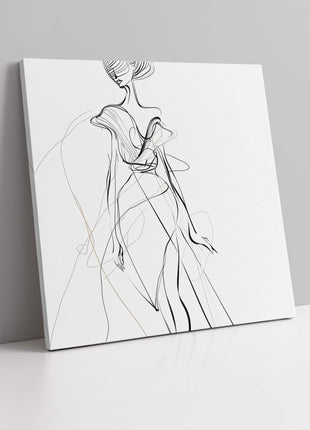Line drawing of glamourous woman. Canvas picture print Modern wall art