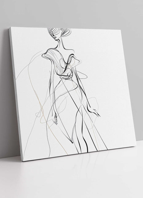 Line drawing of glamourous woman. Canvas picture print Modern wall art