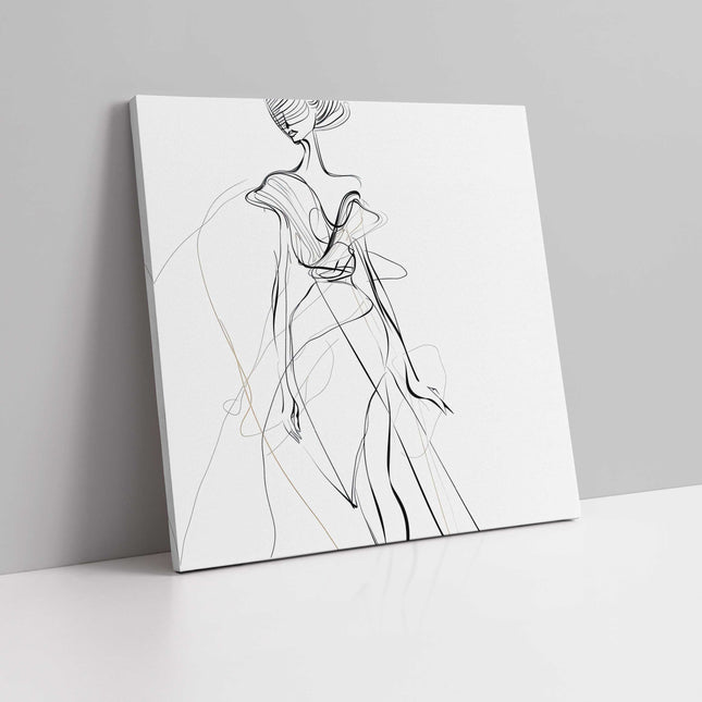 Line drawing of glamourous woman. Canvas picture print Modern wall art
