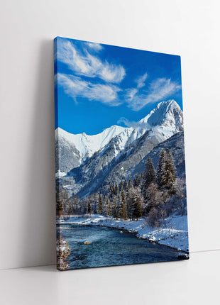 Winter landscape, Austria. Printed and framed as a canvas picture print.