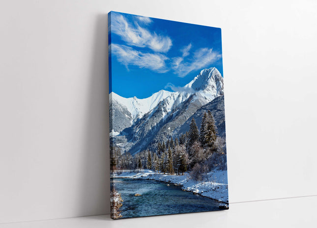 Winter landscape, Austria. Printed and framed as a canvas picture print.