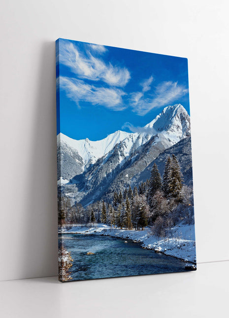 Winter landscape, Austria. Printed and framed as a canvas picture print.