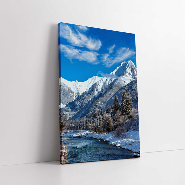 Winter landscape, Austria. Printed and framed as a canvas picture print.