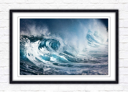 Waves. Framed picture print with a choice of frame colours. Beach seascape