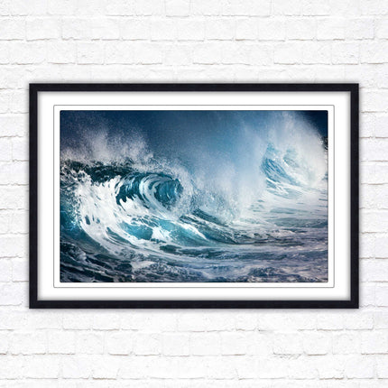Waves. Framed picture print with a choice of frame colours. Beach seascape