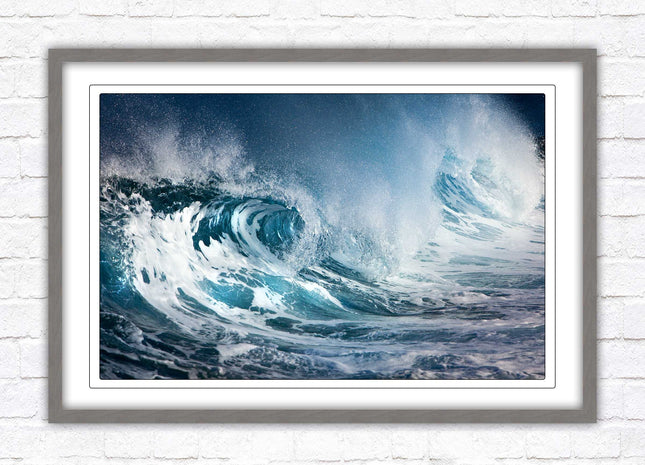 Waves. Framed picture print with a choice of frame colours. Beach seascape