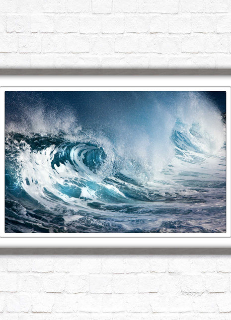 Waves. Framed picture print with a choice of frame colours. Beach seascape