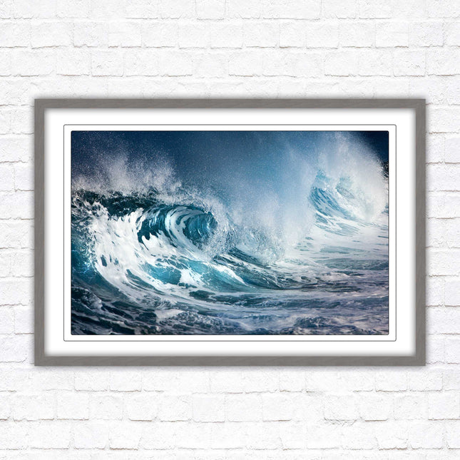 Waves. Framed picture print with a choice of frame colours. Beach seascape
