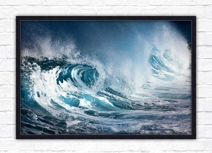 Waves. Framed picture print with a choice of frame colours. Beach seascape