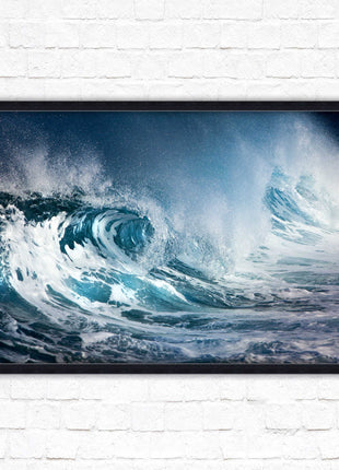 Waves. Framed picture print with a choice of frame colours. Beach seascape