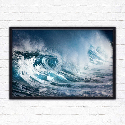 Waves. Framed picture print with a choice of frame colours. Beach seascape