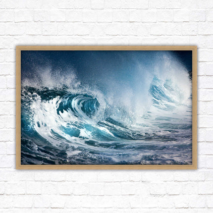 Waves. Framed picture print with a choice of frame colours. Beach seascape