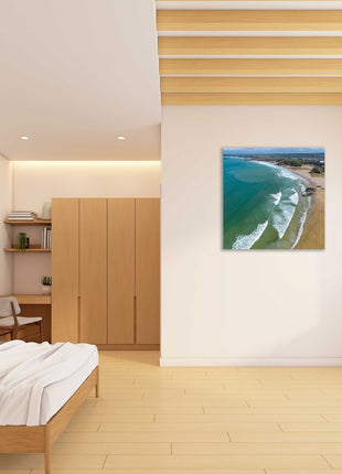 Newquay beaches and coastline. Aerial image of popular Cornish town canvas