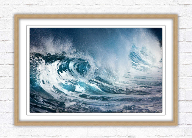 Waves. Framed picture print with a choice of frame colours. Beach seascape