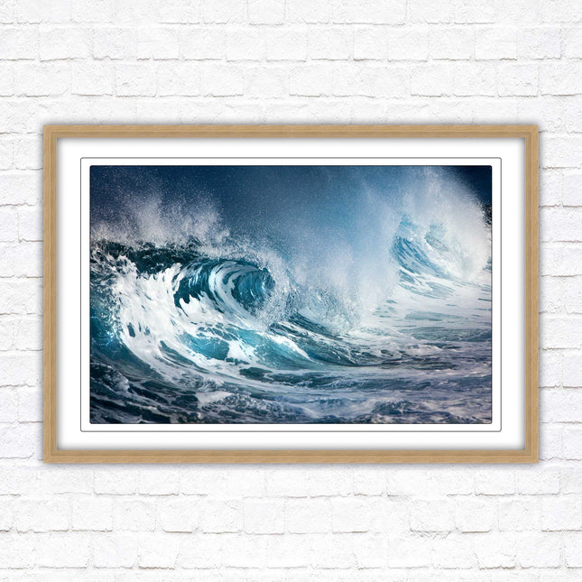 Waves. Framed picture print with a choice of frame colours. Beach seascape