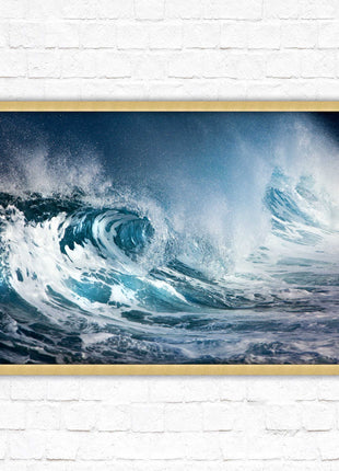 Waves. Framed picture print with a choice of frame colours. Beach seascape