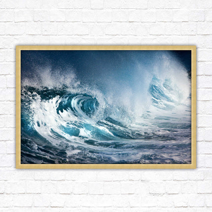 Waves. Framed picture print with a choice of frame colours. Beach seascape