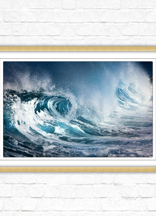 Waves. Framed picture print with a choice of frame colours. Beach seascape